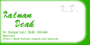 kalman deak business card