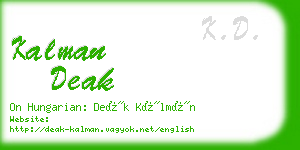 kalman deak business card